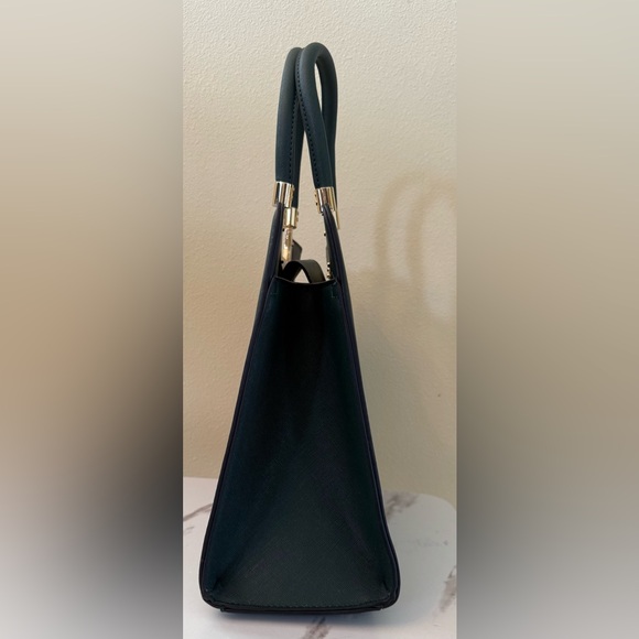 Badgley Mischka Dark Green PVC Satchel, NWT - Picture 3 of 4